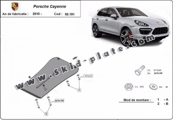 Steel gearbox skid plate for Porsche Cayenne