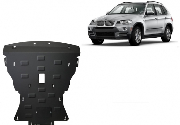 Steel skid plate for BMW X5 E70