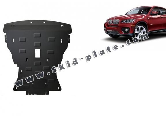 Steel skid plate for BMW X6