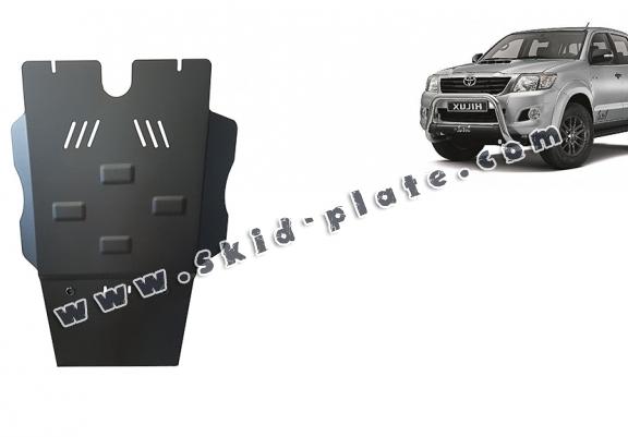 Steel gearbox and particle filter skid plate for Toyota Hilux 