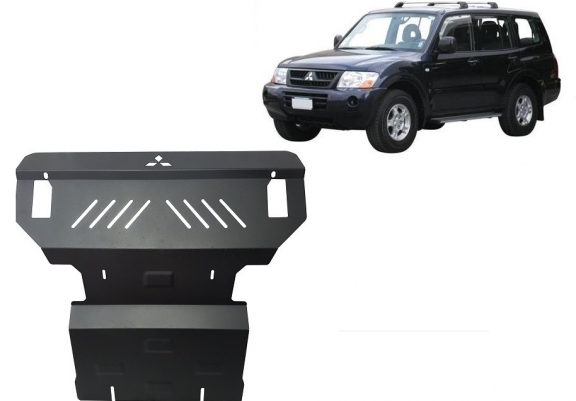 Steel skid plate for the protection of the engine and the radiator for Mitsubishi Pajero 3 (V60, V70)