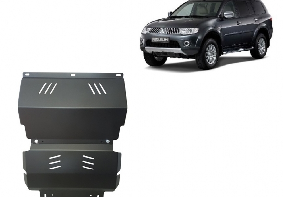 Steel skid plate for the protection of the engine and the radiator for Mitsubishi Pajero Sport 2