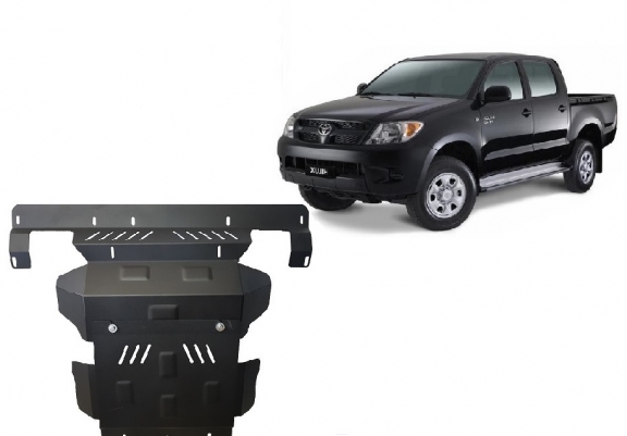 Steel skid plate for the protection of the engine and the radiator for Toyota Hilux