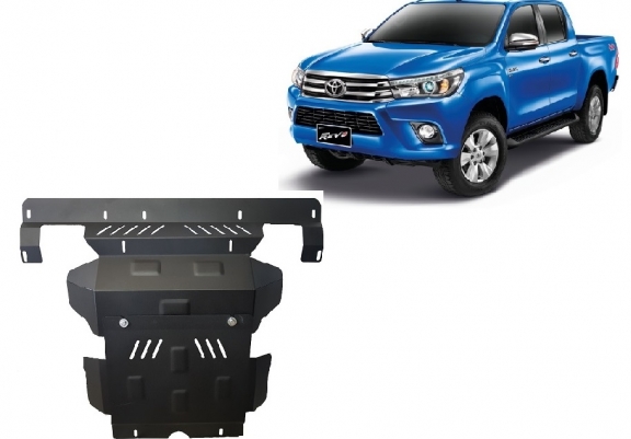 Steel skid plate for the protection of the engine and the radiator for Toyota Hilux Revo