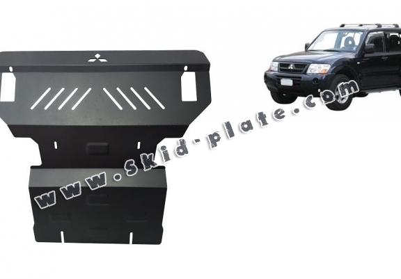 Steel skid plate for the protection of the engine and the radiator for Mitsubishi Pajero 3 (V60, V70)