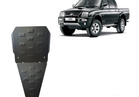 Steel gearbox and differential skid plate for Mitsubishi L 200