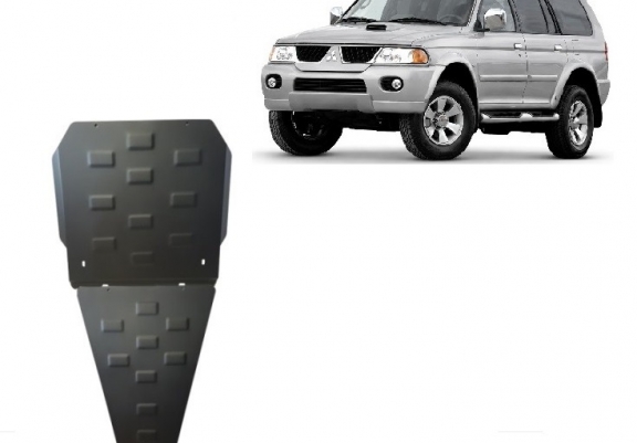Steel gearbox and differential skid plate for Mitsubishi Pajero Sport 1