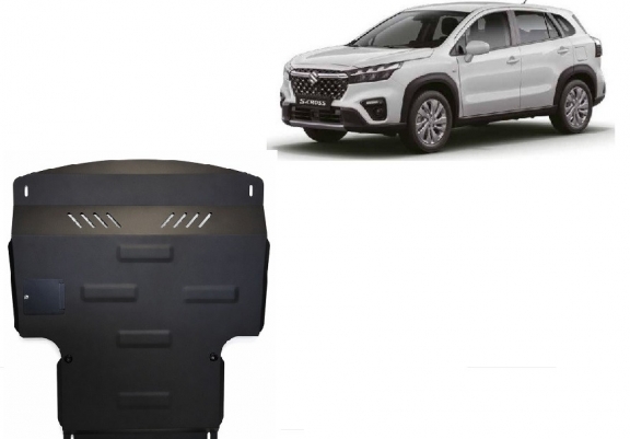 Steel skid plate for the protection of the engine and the gearbox for Suzuki S-Cross