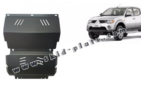 Steel skid plate for the protection of the engine and the radiator for Mitsubishi L 200