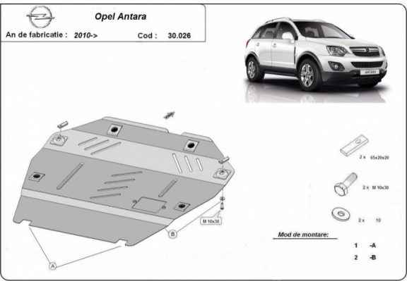 Steel skid plate for Opel Antara
