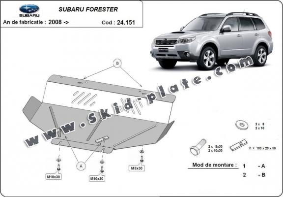 Steel skid plate for Subaru Forester 3