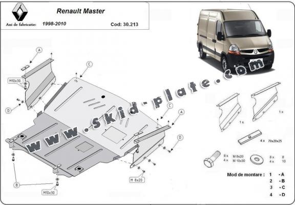 Steel skid plate for Renault Master 2