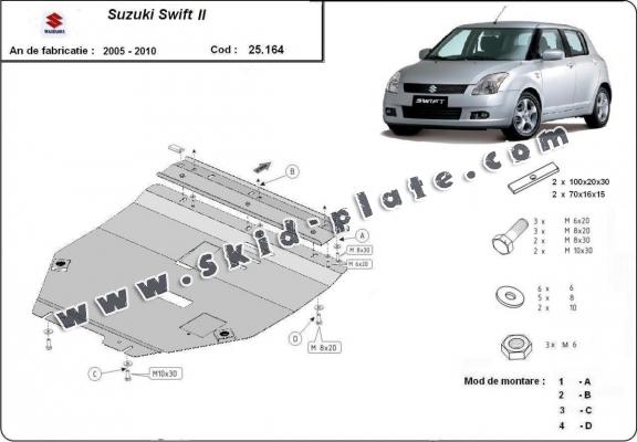 Steel skid plate for Suzuki Swift 2