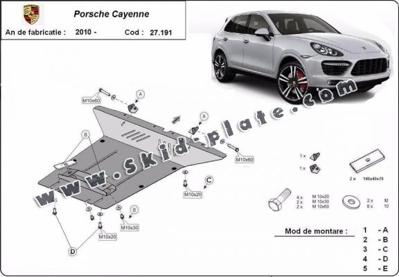 Steel skid plate for Porsche Cayenne