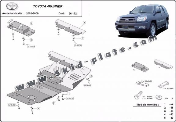 Steel skid plate for Toyota 4Runner