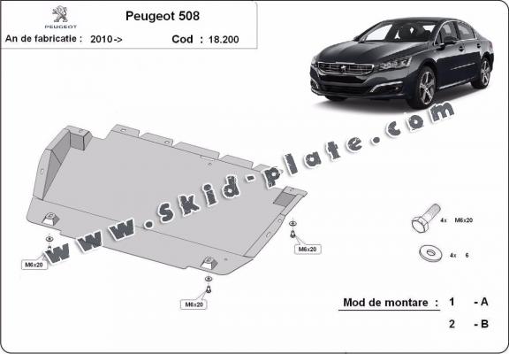 Steel skid plate for Peugeot 508