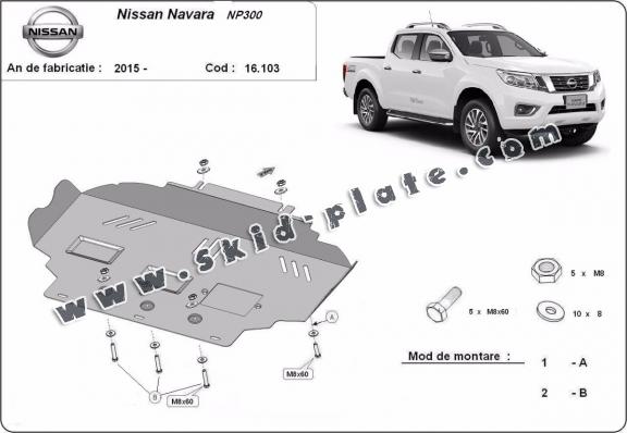 Steel skid plate for Nissan Navara NP300 - D23