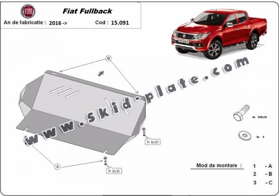 Steel radiator skid plate for Fiat Fullback
