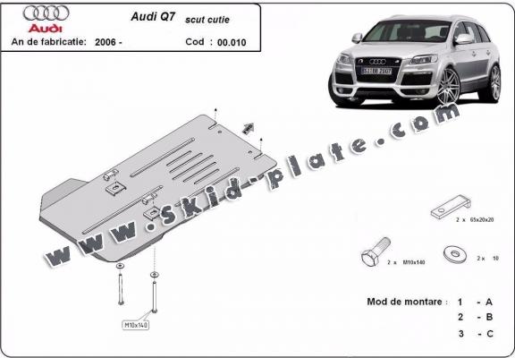 Steel gearbox skid plate for Audi Q7