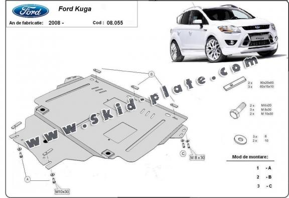 Steel skid plate for Ford Kuga