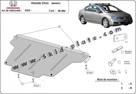 Steel skid plate for Honda Civic (berlin)