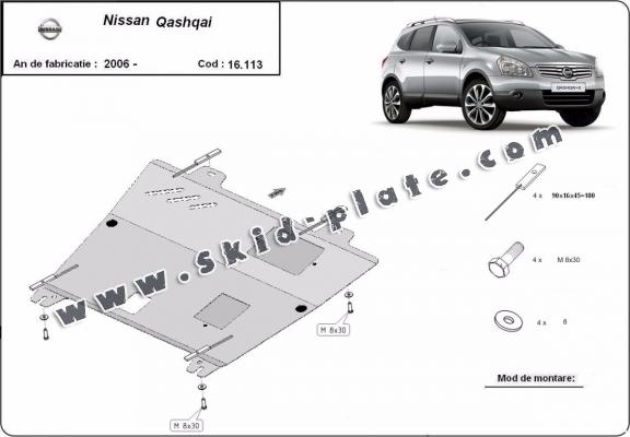 Steel skid plate for Nissan Qashqai