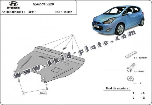 Steel skid plate for Hyundai ix20