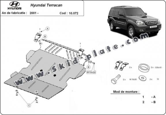 Steel skid plate for Hyundai Terracan