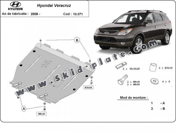 Steel skid plate for Hyundai Veracruz