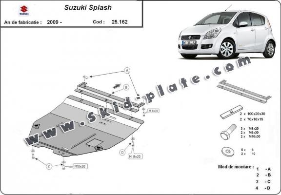 Steel skid plate for Suzuki Splash an