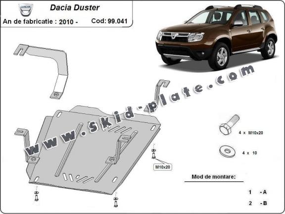 Steel fuel tank skid plate  for Dacia Duster