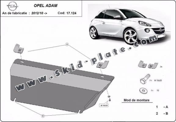 Steel skid plate for Opel Adam