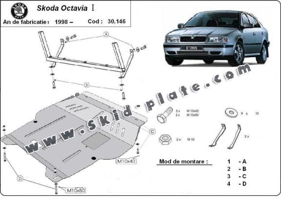 Steel skid plate for Skoda Octavia Tour