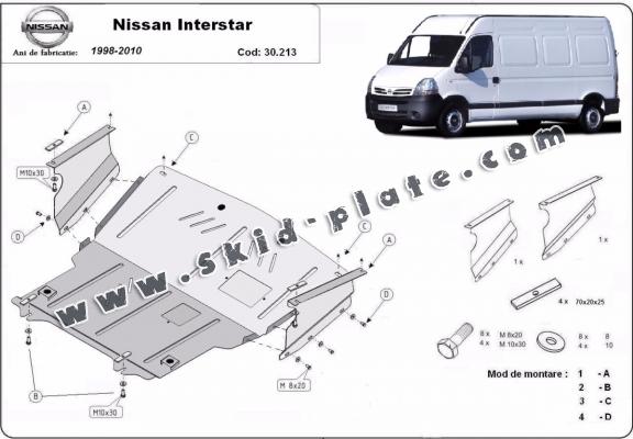 Steel skid plate for Nissan Interstar