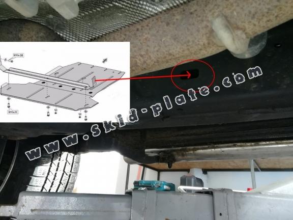 Steel gearbox and differential skid plate for Volkswagen Amarok