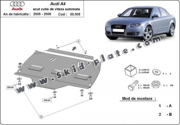 Steel automatic gearbox skid plate forAudi A4  B7