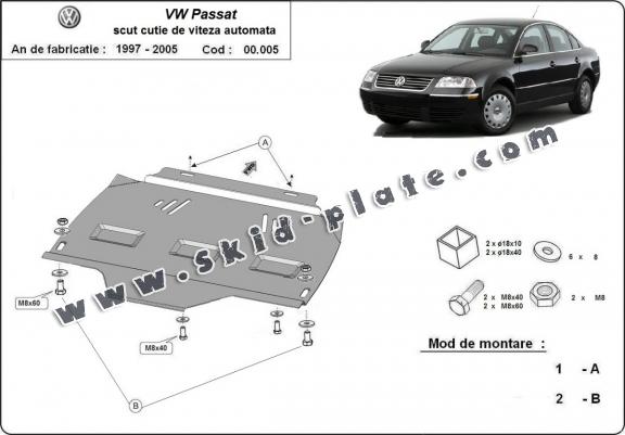 Steel automatic gearbox skid plate forVW Passat B5, B5.5