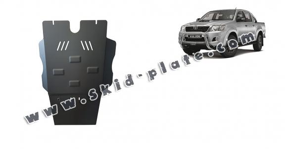Steel gearbox and particle filter skid plate for Toyota Hilux 
