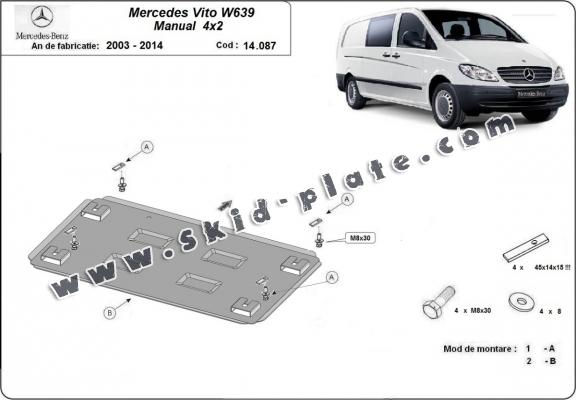 Steel skid plate for  Mercedes Vito W639 - 2.2 D 4x2