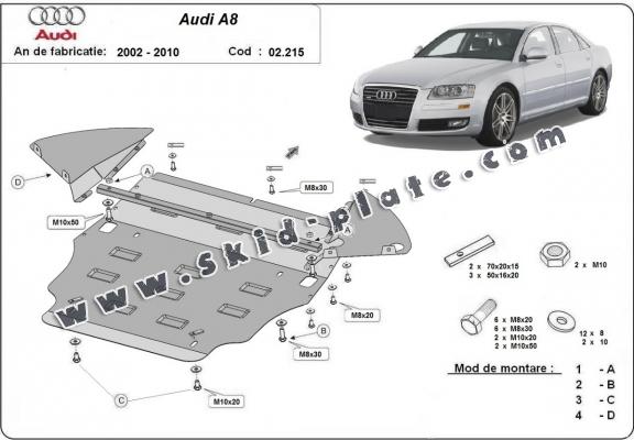 Steel skid plate for Audi A8