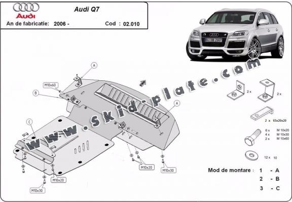 Steel skid plate for Audi Q7 S-Line