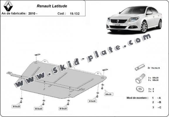 Steel skid plate for Renault Latitude