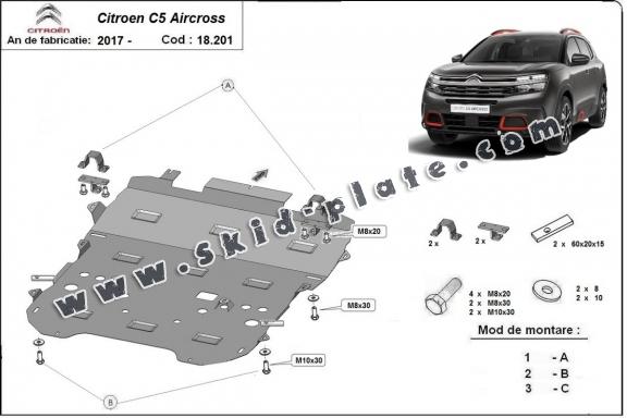 Steel skid plate for Citroen C5 Aircross 