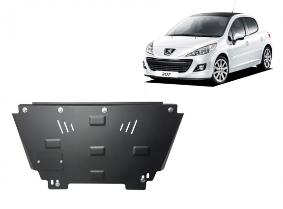 Steel skid plate for Peugeot 207