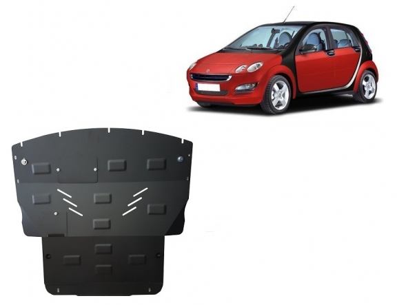 Steel skid plate for the protection of the engine and the gearbox for Smart ForFour petrol