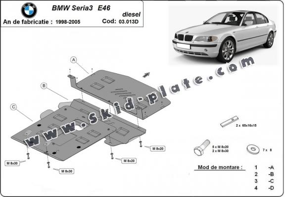 Steel skid plate for BMW Seria 3 E46 - Diesel