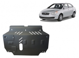 Steel skid plate for Hyundai Accent