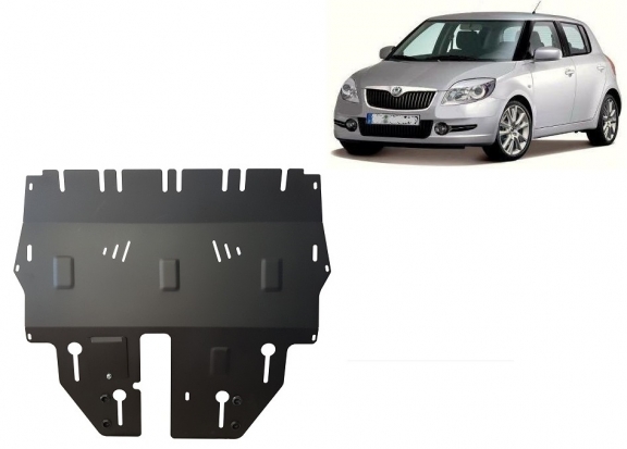 Steel skid plate for Skoda Fabia 2