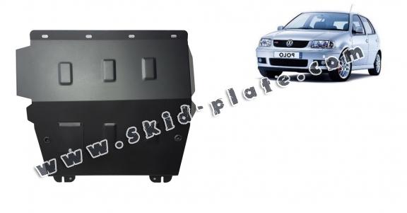 Steel skid plate for the protection of the engine and the gearbox for VW Polo 6n2