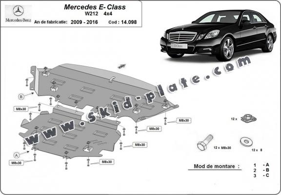 Steel skid plate for Mercedes E-Classe W212 - 4x4
